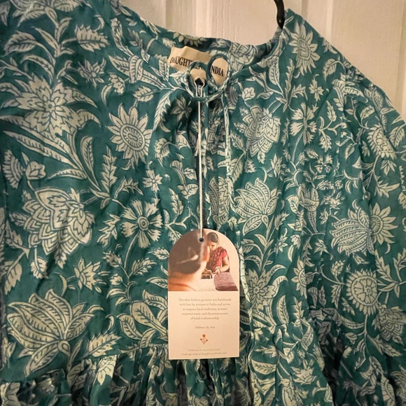 Daughters of India Blue Floral Mini Dress - Picture 8 of 10